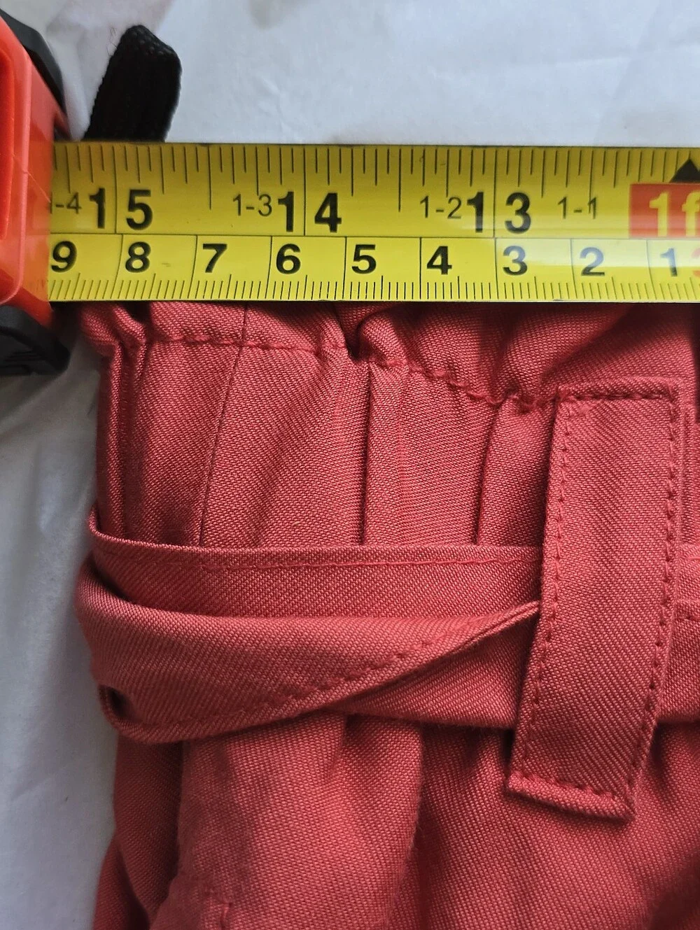 LOFT Red Orange Paper Bag Waist Belted Skirt NEW with Tag M